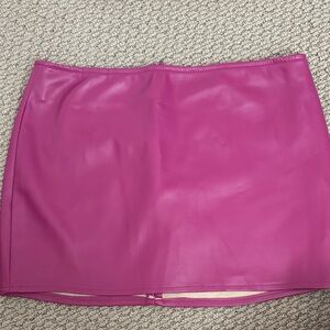 Motel Rocks Hot Pink Faux-Leather Mini Skirt